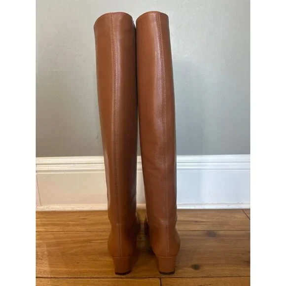Staud Wally Knee High Leather Boots Tan Brown Womens Size 36 - Picture 10 of 13